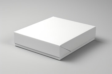 Fototapeta premium White Box on Gray Background, Minimalist Object Photography