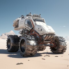 Fototapeta premium An odd vehicle representing aliens car. Conceptual art.