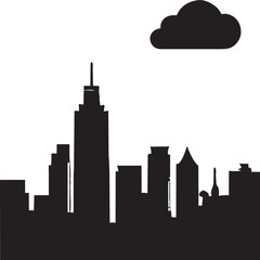 cityscape sillhouette, icon, vector, illustration, isolated