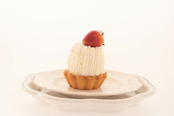 Close up Strawberry Mousse Cake