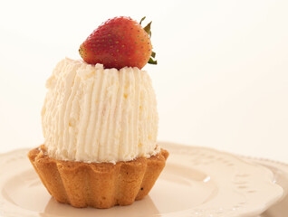 Close up Strawberry Mousse Cake