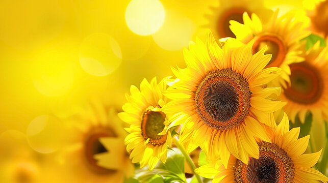 Beautiful Summer Sunflowers, perfect for background or wallpaper.