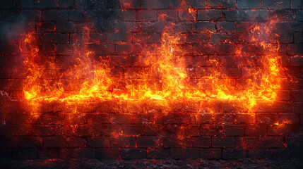 A brick background with a bright fiery shade, as if every brick experienced fire of the furnace