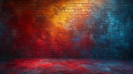 A brick background with a harmonious combination of red and orange shades that create a bright and