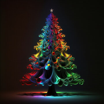 colorful Christmas tree image free download