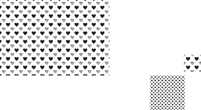 Seamless vector pattern with black and white hearts