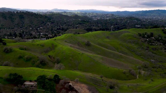 California's Suburb Housing by Drone Footage: Residential Hills of Sugarloaf and Mt. Diablo 360 view #6