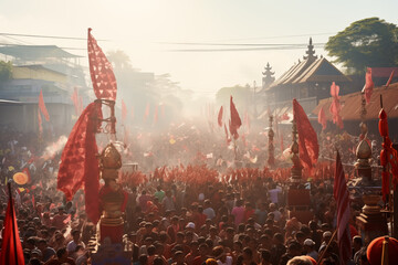 a huge crowd at the New Year's holiday in Indonesia, the Nyepi holiday