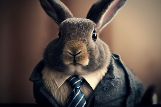 easter bunny wearing a business suit 