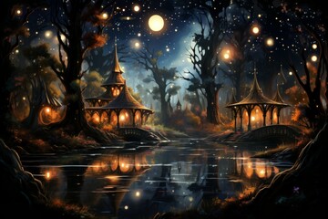 Whimsical starlight gazebos - Generative AI