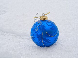 Christmas decorations on the snow