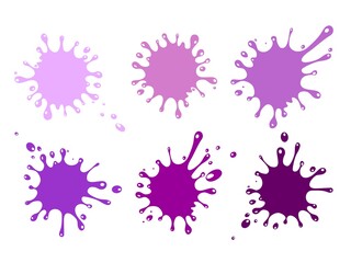 Violet blotch. Set of purple circles isolated on background.  Illustration