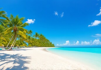 Fototapeta premium Beautiful tropical beach with white sand