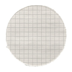 Round Piece of White Grid Paper Isolated on a Clean Background