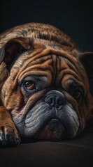 Obraz premium Portrait of a Bulldog with Expressive Eyes