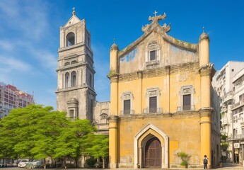 Fototapeta premium China macau beautiful old architecture building