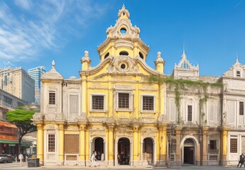 Obraz premium China macau beautiful old architecture building