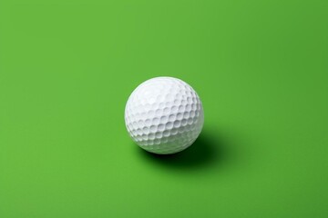White isolated golf ball resting on green surface. Generative AI