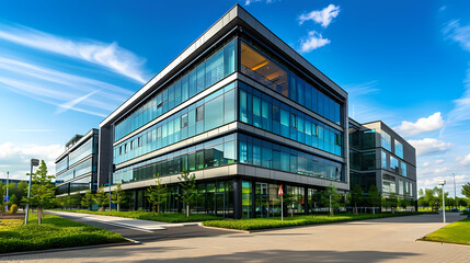 Fototapeta na wymiar Sleek Corporate Headquarters. Symbol of Modern Business Headquarters Office