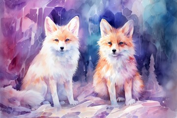 Luminescent spirit foxes - Generative AI