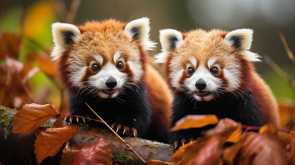 Captivating Pair of Red Pandas Frolicking