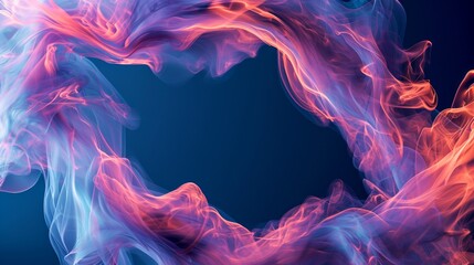 An ethereal blend of cool blues and warm pinks intertwine in a mesmerizing fractal art piece, evoking a sense of abstract beauty and the fleeting nature of light and smoke