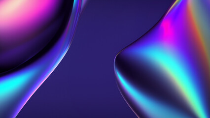 Futuristic Holographic 3D Shapes in Motion Background