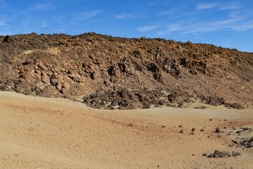 Rocky and desert like landscape of Tenerife, Spain - 715937956