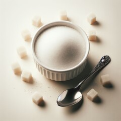 Fototapeta na wymiar sugar in a bowl on white 