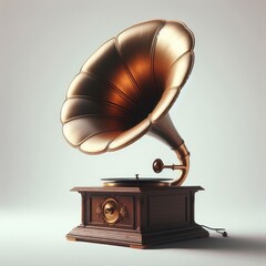 old gramophone isolated on white

