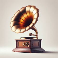 old gramophone isolated on white
