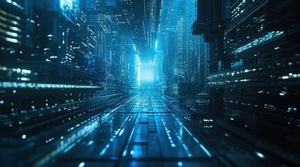 futuristic technology background with abstract 3 d illustration of neon light created with Generative AI