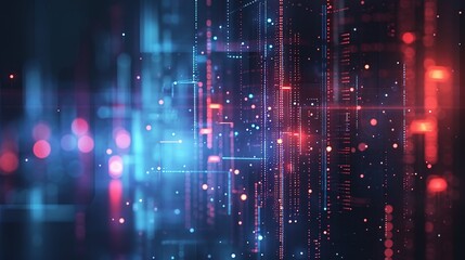 Naklejka premium 3D rendering of futuristic abstract technology background created with Generative AI