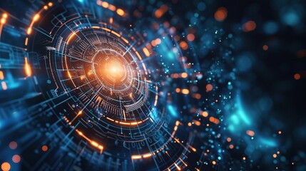 Obraz premium 3D rendering of futuristic abstract technology background created with Generative AI