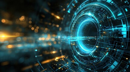 Obraz premium abstract background with futuristic technology and digital concept created with Generative AI
