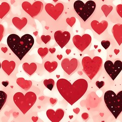 red hearts background, Valentine day template and design