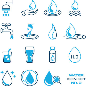 Wasser, Dusche, Trinken, Getr&auml;nk - Icon, Symbol, Zeichen
