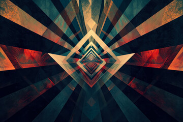 symphony of geometric patterns emerges from the depths of darkness.