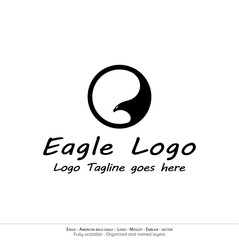 Obraz premium Eagle Logo, Flying Bird Emblem. dove mascot. American Bald Eagle silhouette logo. Minimal design, minimalistic logo vector