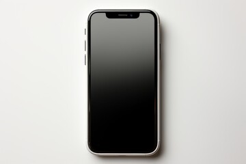 Modern Smartphone with Blank Screen on White Background