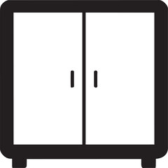 wardrobe cabinet, icon, vector, illustration, isolated