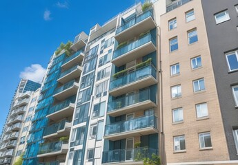 Naklejka premium London UK 11 July 2023 Modern apartment buildin