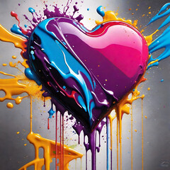 Multicolor Valentine's Day style heart splash art