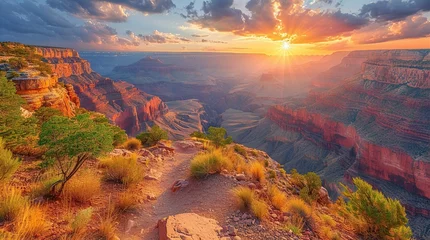 Foto op Plexiglas Sunset over Big Canyon inspired by National Park in Arizona © IRStone