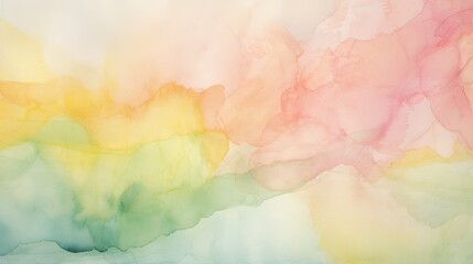 Pastel pink yellow and mint watercolor stains organic backdrop