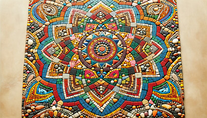 Radiant Mosaic Elegance: Stone Artistry