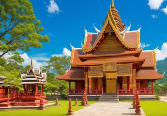 Fototapeta premium Old traditional buddhist temple in the thailand