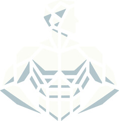 geometrical muscular man png with no background


