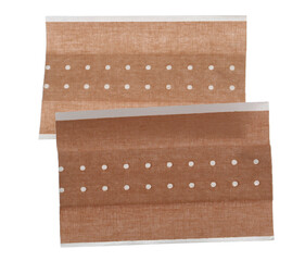 Adhesive bandage new, sticky isolated on white, top view