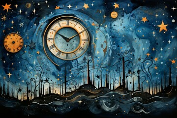 Obraz premium Harmonious celestial harmonicas - Generative AI